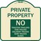 Signmission Private Property Private Property No Tractor Trailers Tow Trucks Delivery Trucks Semi, TG-1818-23247 A-DES-TG-1818-23247 - alternate 1